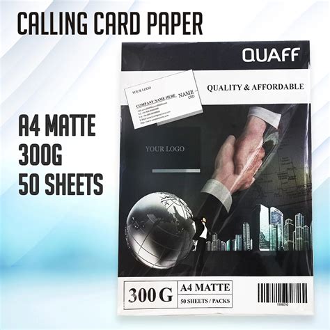 Quaff Calling Card Paper Matte Gsm Gsm A Size Sheets Per