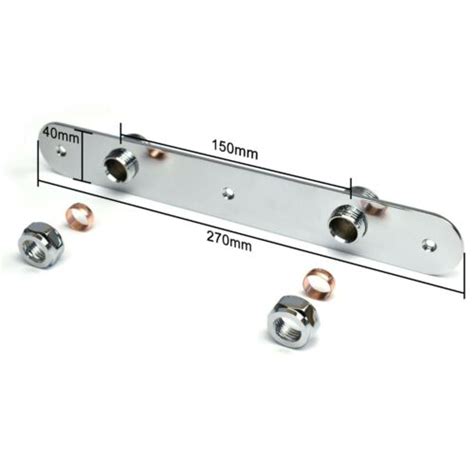 Chrome Exposed Shower Fixing Bracket Mixer Bar Valve Mounted Wall Plate