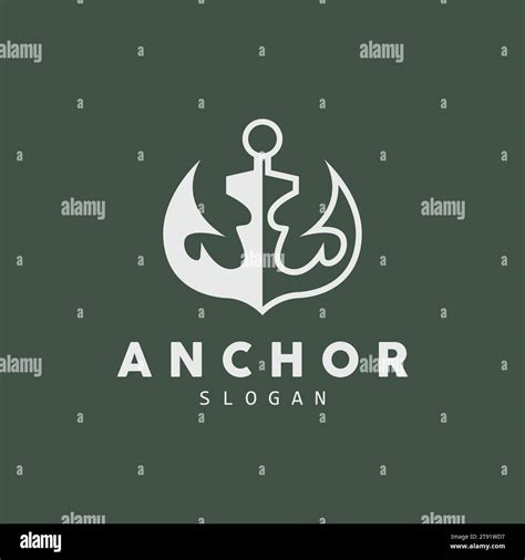 Anchor Logo Ocean Ship Vector Simple Minimalist Design Anchor Icon