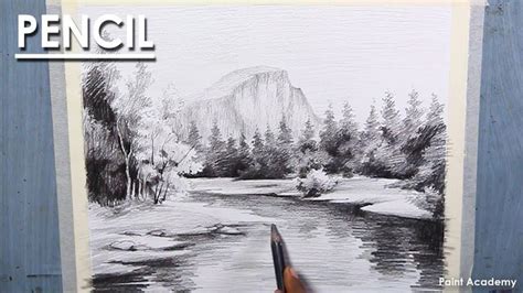 Pencil Shading Techniques: Mountain Landscape Drawing