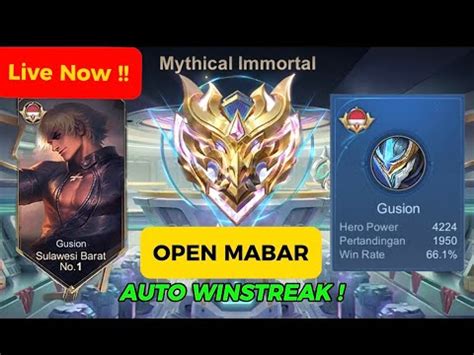 LIVE TOP 1 GUSION OPEN MABAR GW GENDONG SPAM GUSION ONLY MOBILE