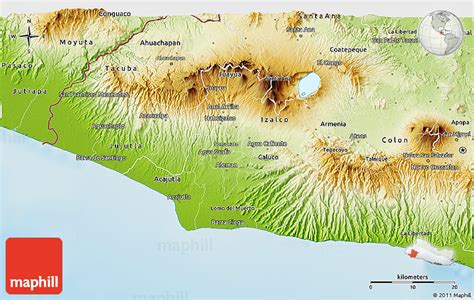 Physical 3D Map of Sonsonate