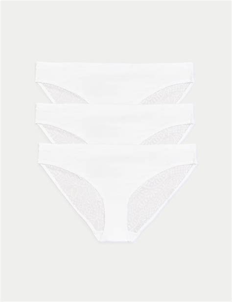 Pk Body Soft Lace Bikini Knickers WHITE Knickers M S AU