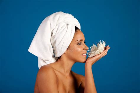 Gorgeous Hispanic Model Poses Nude In A Bedroom Environment Stock Image Image Of Glamour