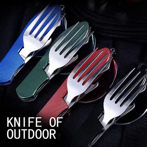 4 em 1 multitool utensílios de acampamento portátil aço inoxidável