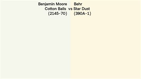 Benjamin Moore Cotton Balls 2145 70 Vs Behr Star Dust 390a 1 Side