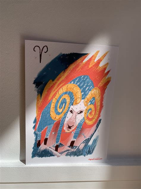 Aries Zodiac Sign Art Print aries Birthday Gift aries Horoscope ...