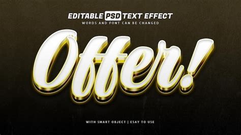 Premium Psd Offer Yellow White 3d Style Text Effect