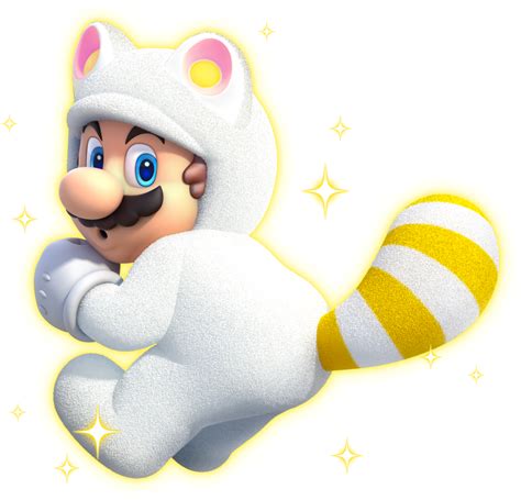 File White Tanooki Mario Artwork Super Mario D World Png Super