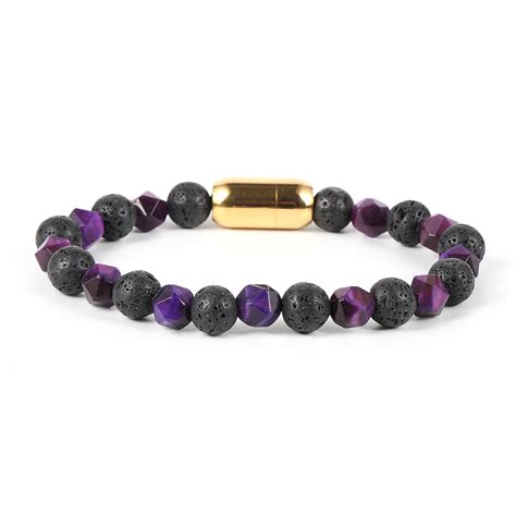 Pulsera Con Piedras Naturales Para Hombre Y Mujer Brazalete Con