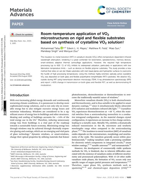 (PDF) Room-temperature application of VO2 microstructures on rigid and ... 