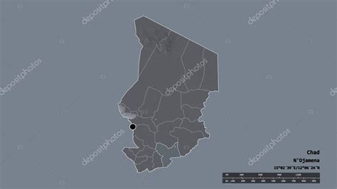 Forma desnaturalizada de Chad con su capital división regional