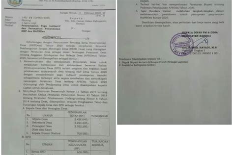 Siltap Tak Sama Kadus Protes Surat Kepala DPMD Kerinci Jambi One