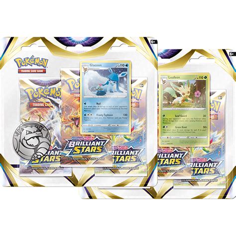 Pokemon Brilliant Stars 3 Pack Blister Set Of 2