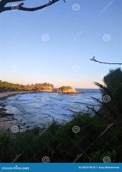 Indonesia Beach with Good View Around the Hills Stock Photo - Image of ...