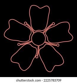 Neon Vanilla Flower Red Color Vector Stock Vector Royalty Free