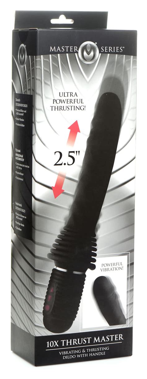 Master Series X Thrust Master Vibrating Thrusting Dildo With Handle
