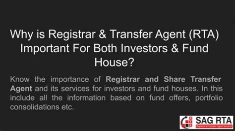 PPT SAG RTA Best Registrar Transfer Agent Services Provider