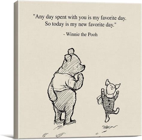 Hfdf Classic Winnie The Pooh Quote Wall Art Decor Retro Any Day Spent
