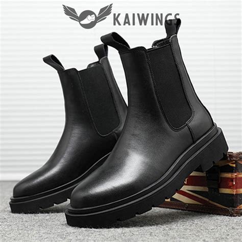 Gi Y Chelsea Boots Nam C Cao Da B Ch Nh H Ng Kw Shop Gi Y Boot