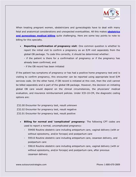 Obstetrics and Gynecology Medical Billing – Some Key Points | PDF