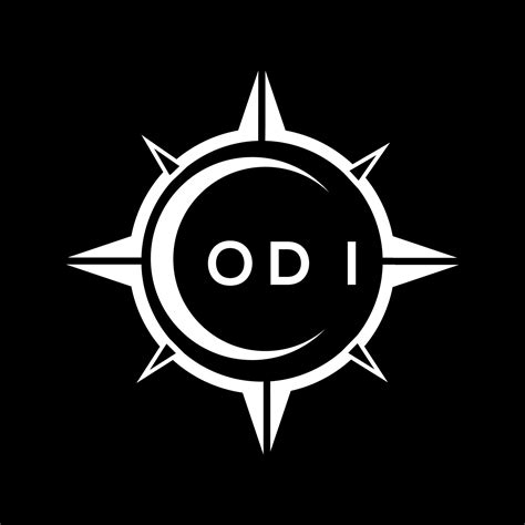 ODI abstract technology circle setting logo design on black background ...