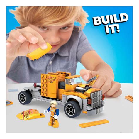 Coche Hot Wheels Mega Construx Twinduction Hauler Pack Naranja