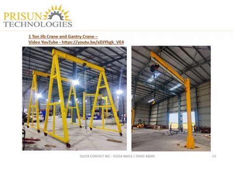 Prisun Single Girder Portable Gantry Cranes Maximum Lifting Capacity