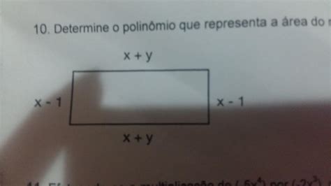 determine o polinômio que representa a área do retângulo abaixo ME