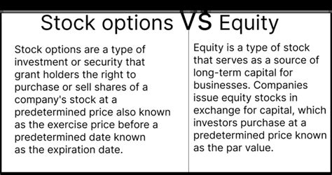 Stock Options Vs Equity Differences And Similarities Financial Falconet