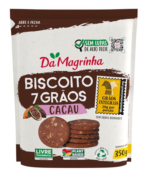 Biscoito 7Grãos Cacau 350g TAM FAMÍLIA Da Magrinha 100 INTEGRAL