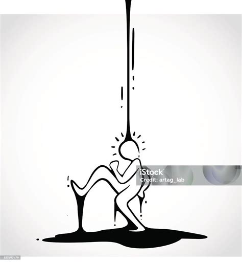 Black Ink Cartoon Of Black Ink Spot Stock Illustration Download Image