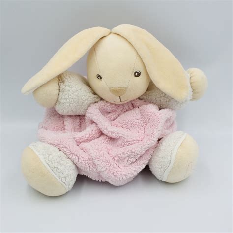 Doudou Lapin Plume Blanc Rose Kaloo