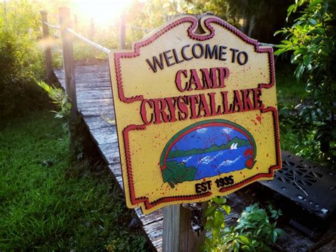 Camp Crystal Lake Wood Carved Sign Etsy