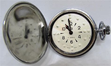 Braille Pocket Watch 17 Jewel Swiss