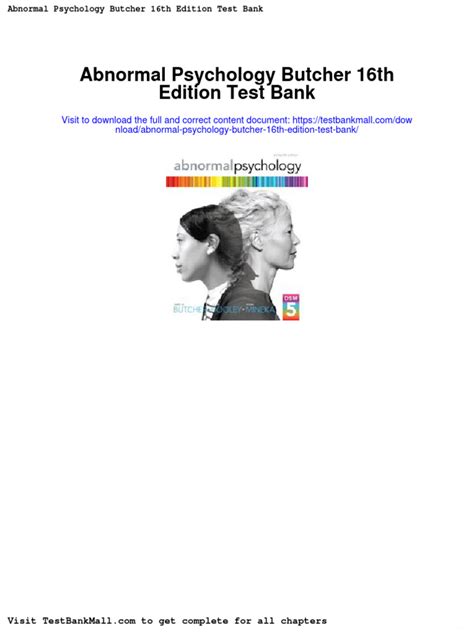 Full Download Abnormal Psychology Butcher 16th Edition Test Bank Pdf Full Chapter Pdf