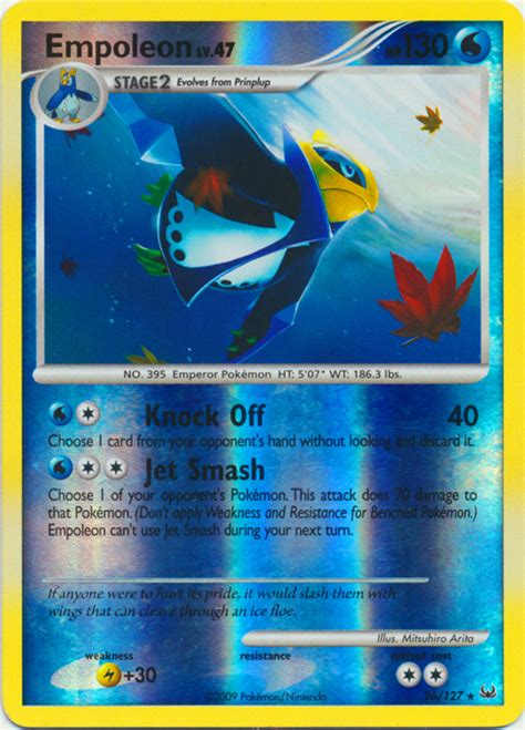 Pok Mon Platinum Card Empoleon Parallel Reverse Holo Arcade Game