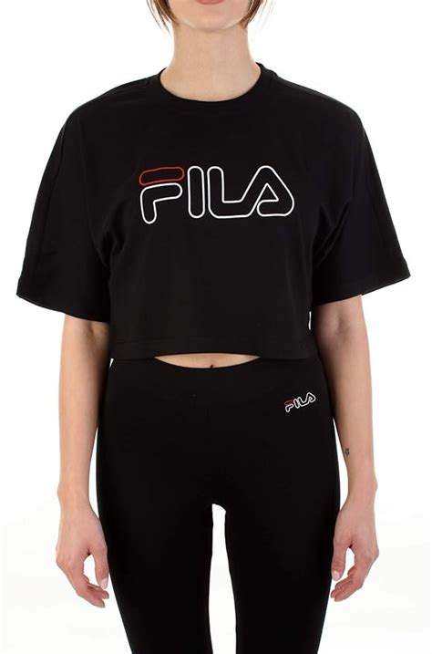 Fila Womens Jamielle Wide Cropped T Shirt Uk Clothing