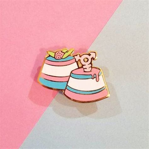 Trans Flans Pastry Pride Enamel Pins Transgender Pride Pin Etsy