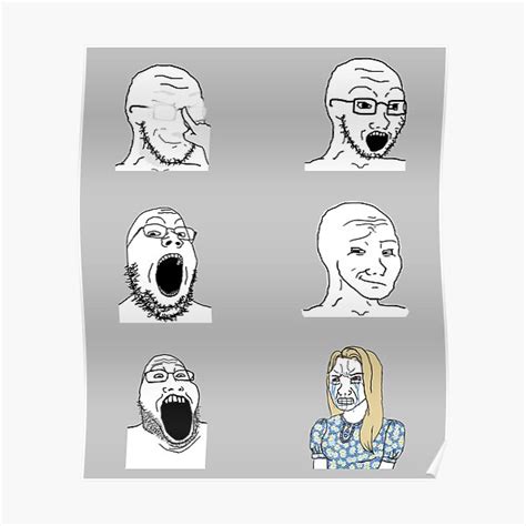 "Soyjack Meme Pack" Poster for Sale by pascaraul | Redbubble