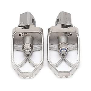 Motorcycle Foot Pegs Akozon 1 Pair 304 Stainless Steel Antiskid