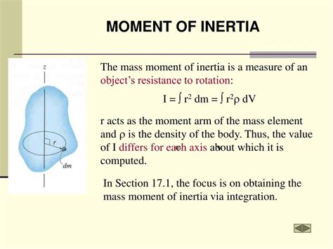 PPT - MASS MOMENT OF INERTIA (Section 17.1) PowerPoint Presentation ...