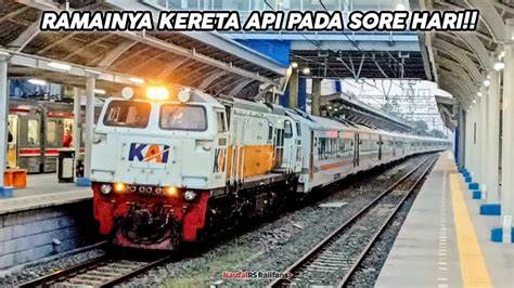 RAMAINYA KERETA API MELINTAS PADA SORE HARI KUMPULAN HUNTING KERETA