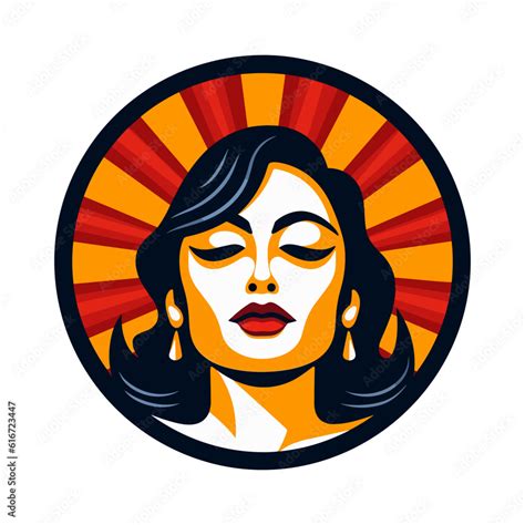 Chicano Girl Hand Drawn Logo Design Illustration Expressive Vibrant