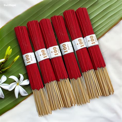 Premium Quality Red Incense Sticks With Bali Burner Unscented And