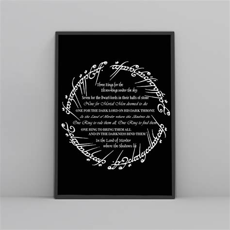 Lord Of The Rings The One Ring Poem Posters