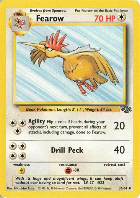 Fearow Jungle Set Uncommon Original Wotc Pokemon Card Etsy