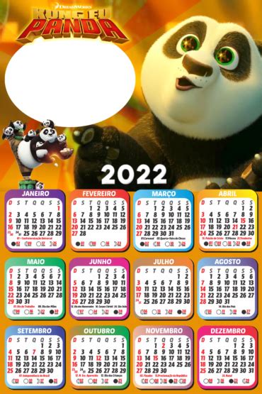 Moldura Png Para Colar Foto Calendário 2022 Kung Fu Panda Imagem Legal