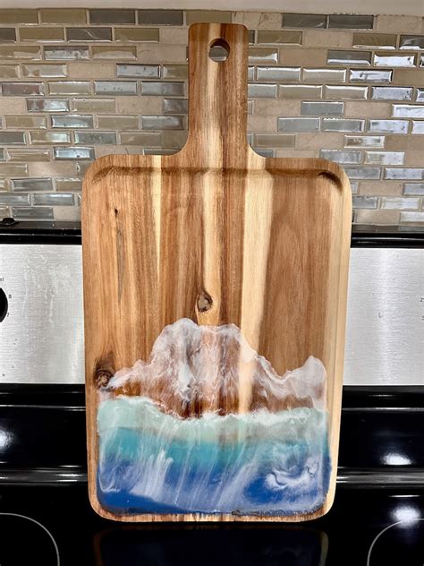 Ocean Waves In Resin Charcuterie Board Cutting Board Etsy