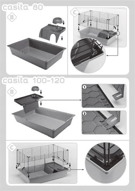 FERPLAST CASITA 80 CZARNA Klatka dla królika STOJAK 50cm Sklep